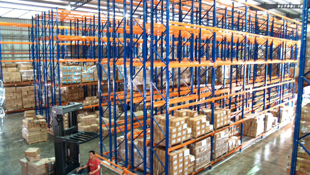 Image of Nutech Double Deep Rack System and Double Deep Reach Truck. 